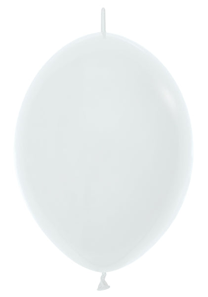 12 Inch Sempertex Fashion White Link-O-Loon Latex Balloons | 50 Count