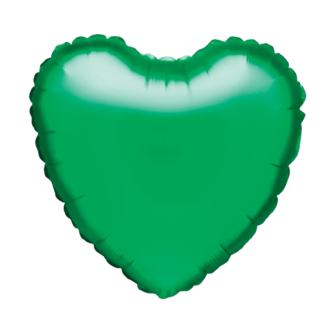 18" Betallic Green Heart Foil Balloon | Buy 5 Or More Save 20%