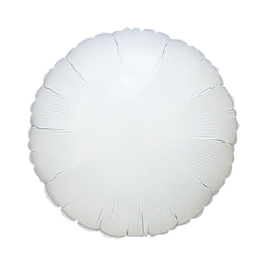 18" Betallic White Round Foil Balloon | Buy 5 Or More Save 20%