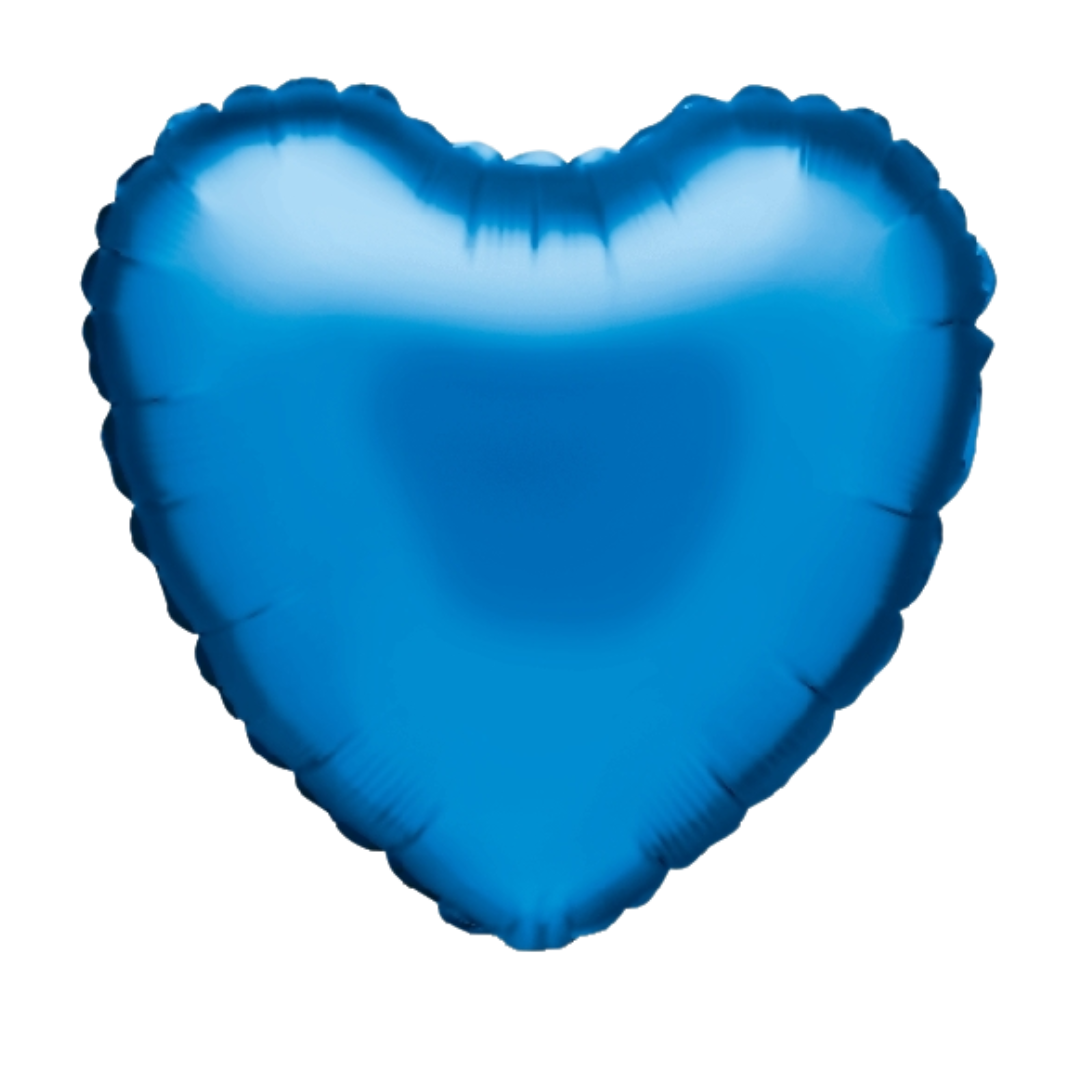 18" Betallic Blue Heart Foil Balloon | Buy 5 Or More Save 20%