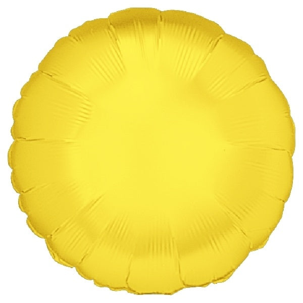 18" Betallic Yellow Round Foil Balloon | Buy 5 Or More Save 20%