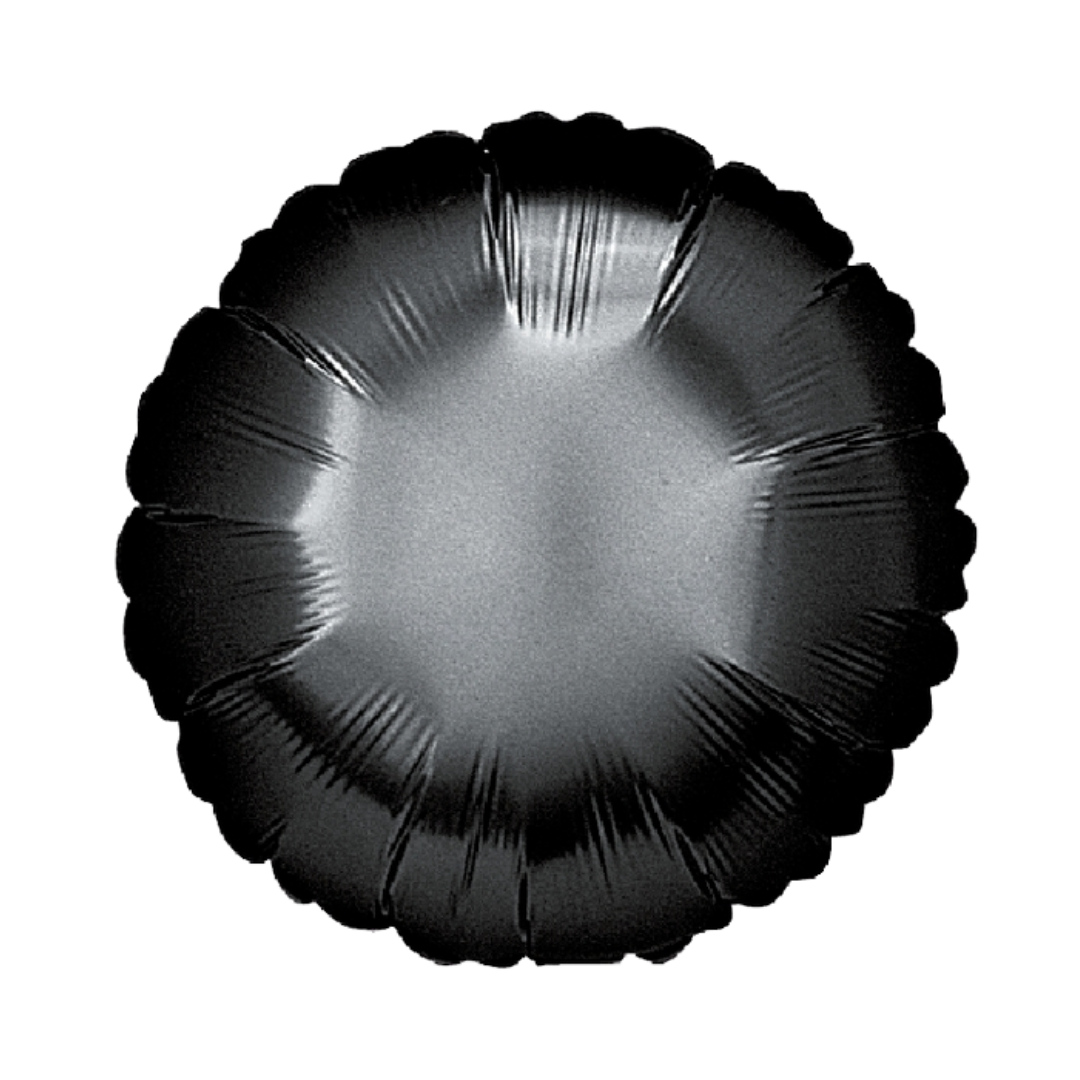 18" Betallic Black Round Foil Balloon | Buy 5 Or More Save 20%