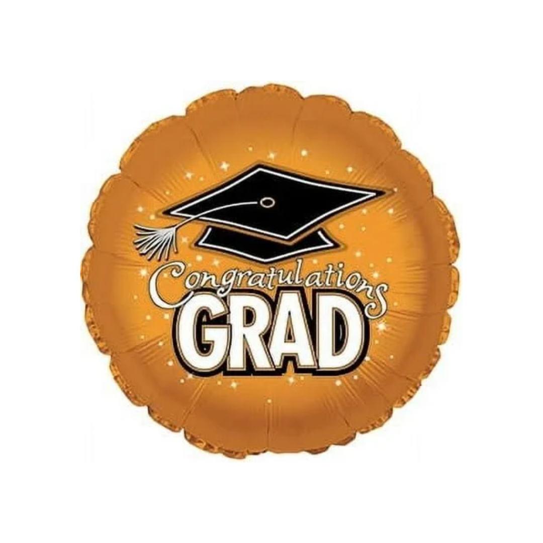 17" CTI Grad Hat Round Foil Balloons (WSLR3) - 5 Count | Clearance - While Supplies Last!