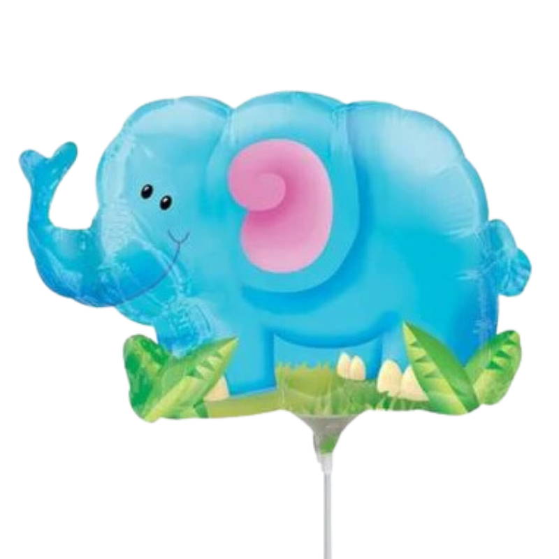 Globo de papel de aluminio con relleno de aire de elefante de fiesta en la jungla de 14" | Compre 5 o más y ahorre un 20 %