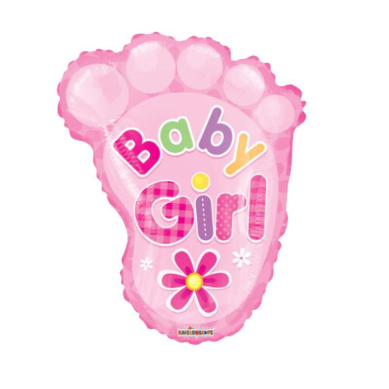 14" Pink Baby Foot Airfill Foil Balloon | Clearance - While Supplies Last!