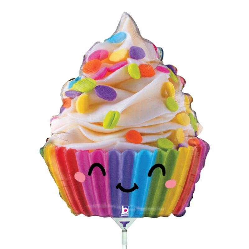 14" Betallic Cute Cupcake Foil Airfill Balloon | Buy 5 or More Save 20%