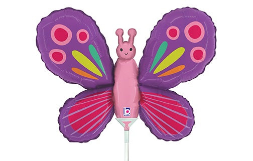 14" Betallic Mini Bright Butterfly Airfill Foil Balloon | Buy 5 Or More Save 20%