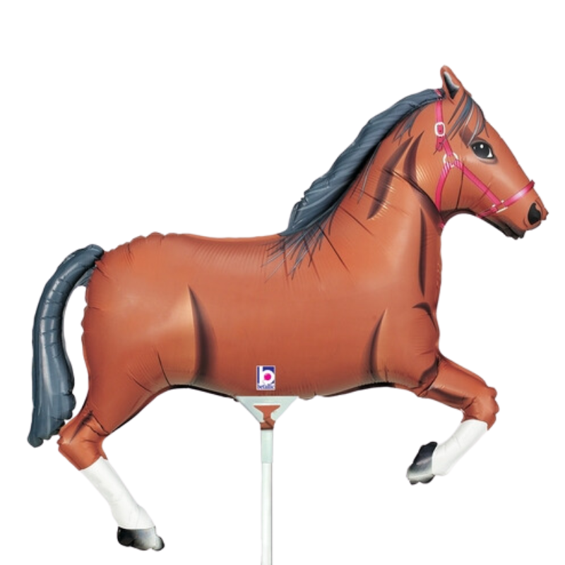 14" Betallic Brown Horse Foil Airfill Balloon | Buy 5 Or More Save 20%