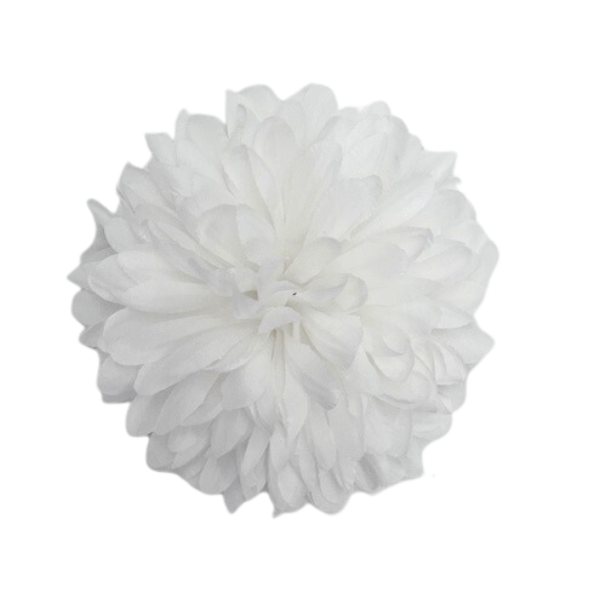 5 1/2" White Artificial Silk Mum  - 11 Layers | 1 Count