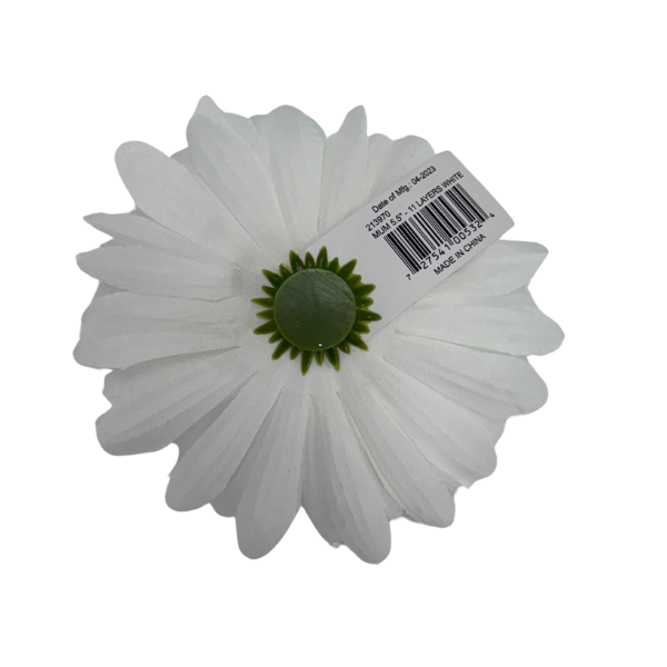 5 1/2" White Artificial Silk Mum  - 11 Layers | 1 Count