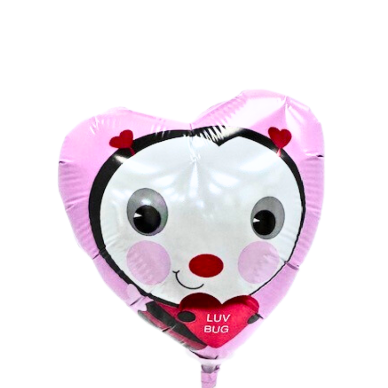 9" Luv Bug Heart Foil Airfill Balloon | Buy 5 Or More, Save 20%