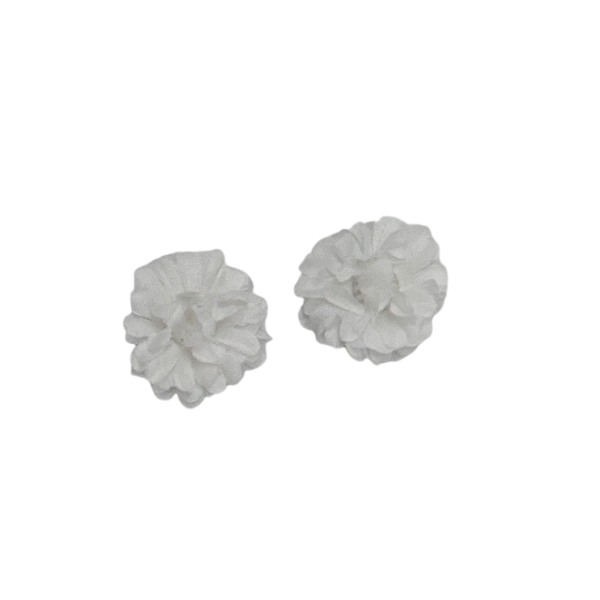 1" White Artificial Silk Mum - 5 Layers | 2 Count