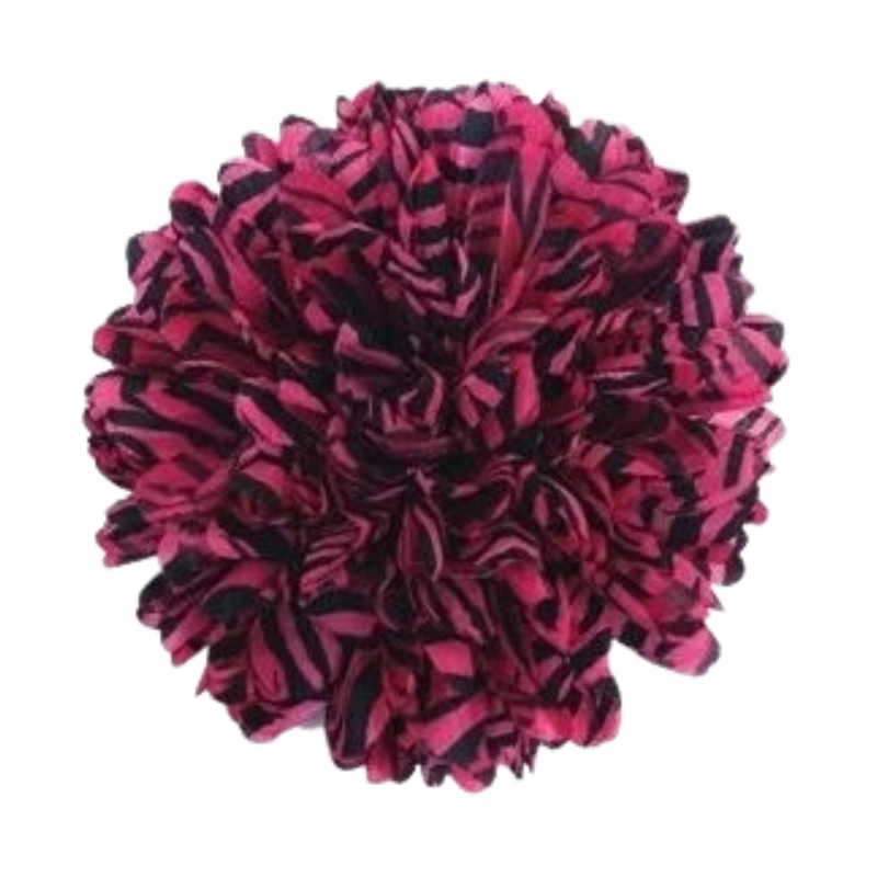 6 1/2" Artificial Zebra Print Silk Mum - 15 Layers | 1 Count