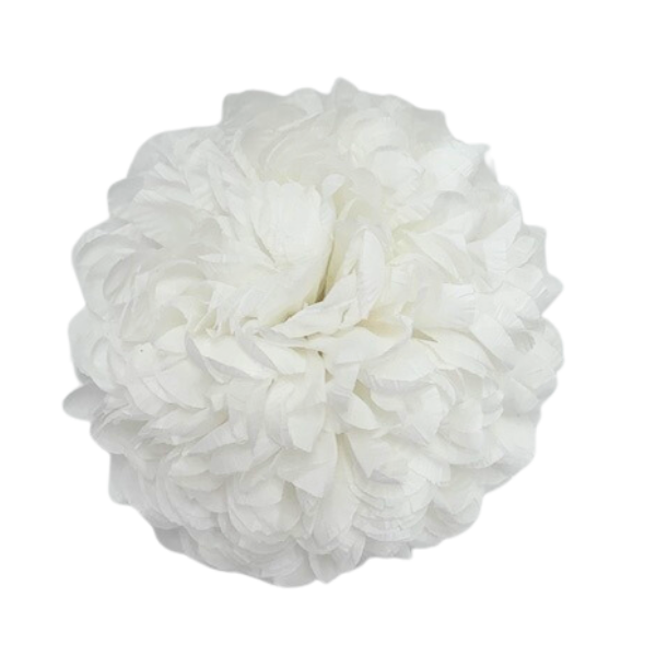 8 1/2" White Artificial Silk Mum - 21 Layer | 1 Count