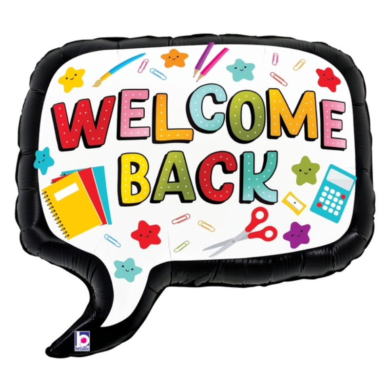 28" Betallic Welcome Back Speech Bubble Foil Balloon