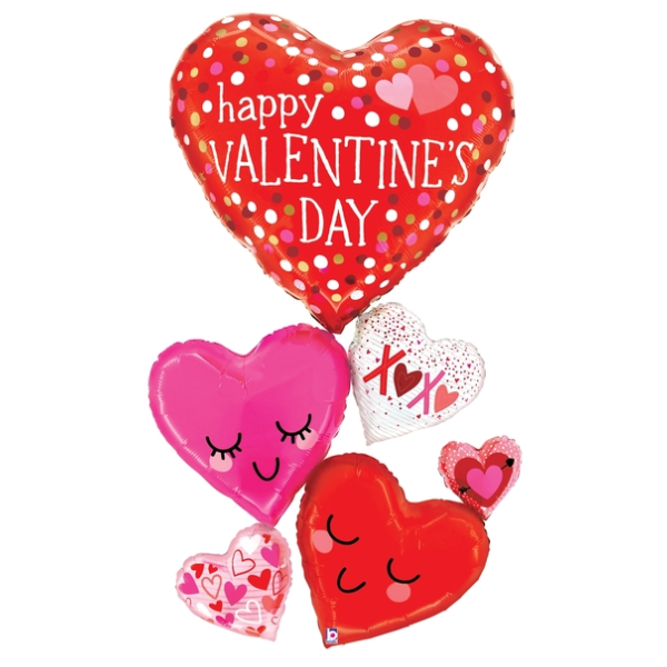 58" Betallic Special Delivery Valentine Happy Hearts Foil Balloon (S3R5) | Stands Over 4 Feet Tall!