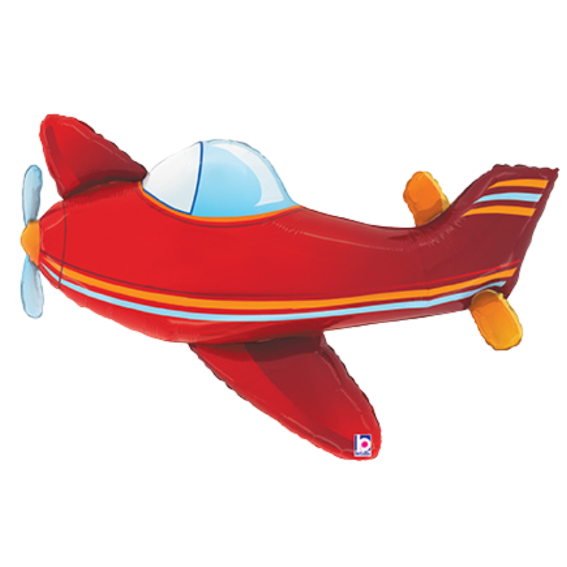 37" Betallic Red Airplane Foil Balloon