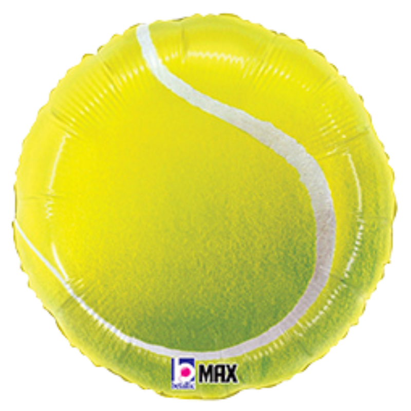 18" Betallic Tennis Ball Round Foil Balloon | Buy 5 Or More Save 20%