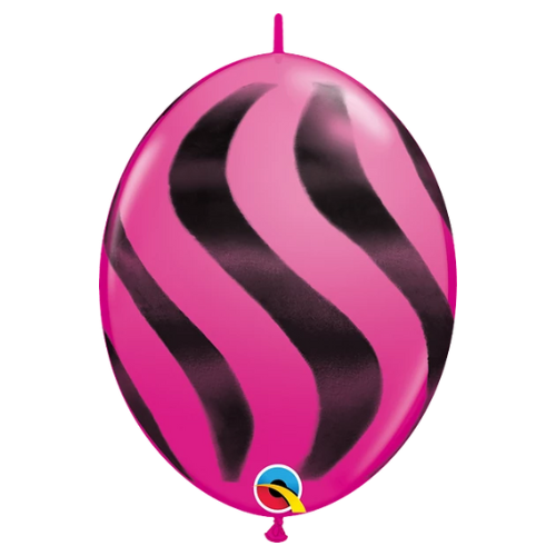 12" Wavy Stripes Wild Berry/Black Quick Links | 50 Count - Discontinued, While Supplies Last!