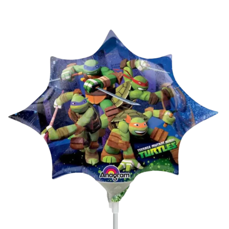 Globo de lámina de relleno de aire de las Tortugas Ninja mutantes adolescentes de 14" | Compre 5 o más y ahorre un 20 %