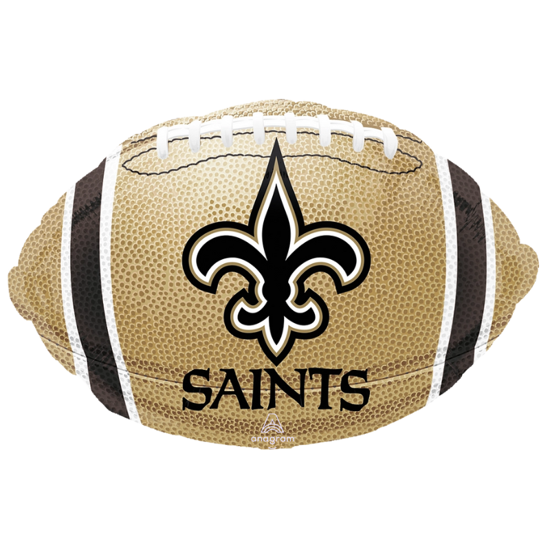 Globo de aluminio de fútbol de la NFL de los New Orleans Saints de 17" | Compre 5 o más y ahorre un 20 %