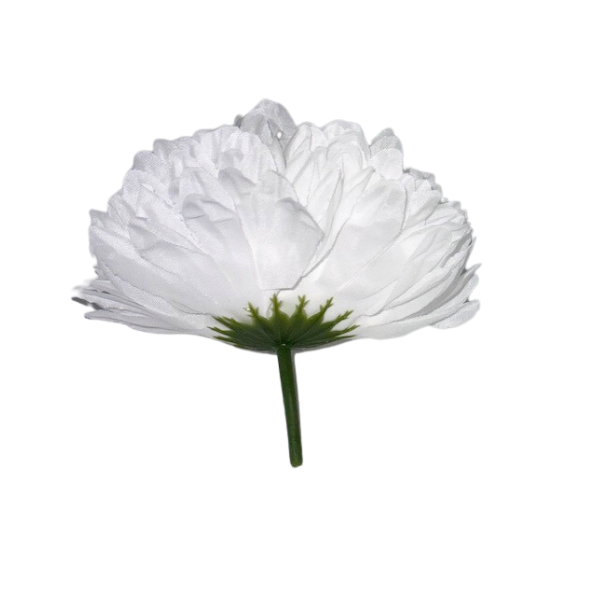 4 1/2" White Artificial Silk Mum - 11 Layers | 1 Count