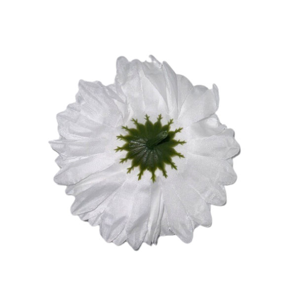 4 1/2" White Artificial Silk Mum - 11 Layers | 1 Count