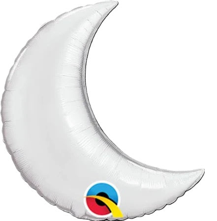 35" Silver Crescent Foil Balloon