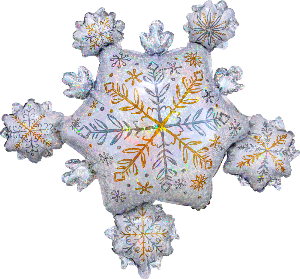 32" Anagram Prism Snowflake Cluster Holographic Super Shape Foil Balloon