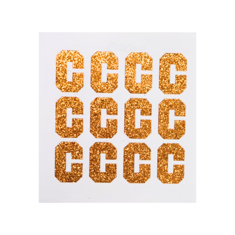 1.5" Orange Glitter Letter Stickers | Single Sheets