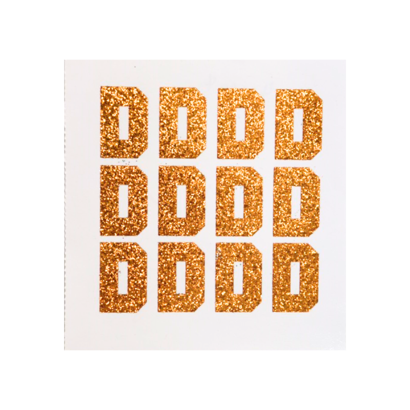 1.5" Orange Glitter Letter Stickers | Single Sheets