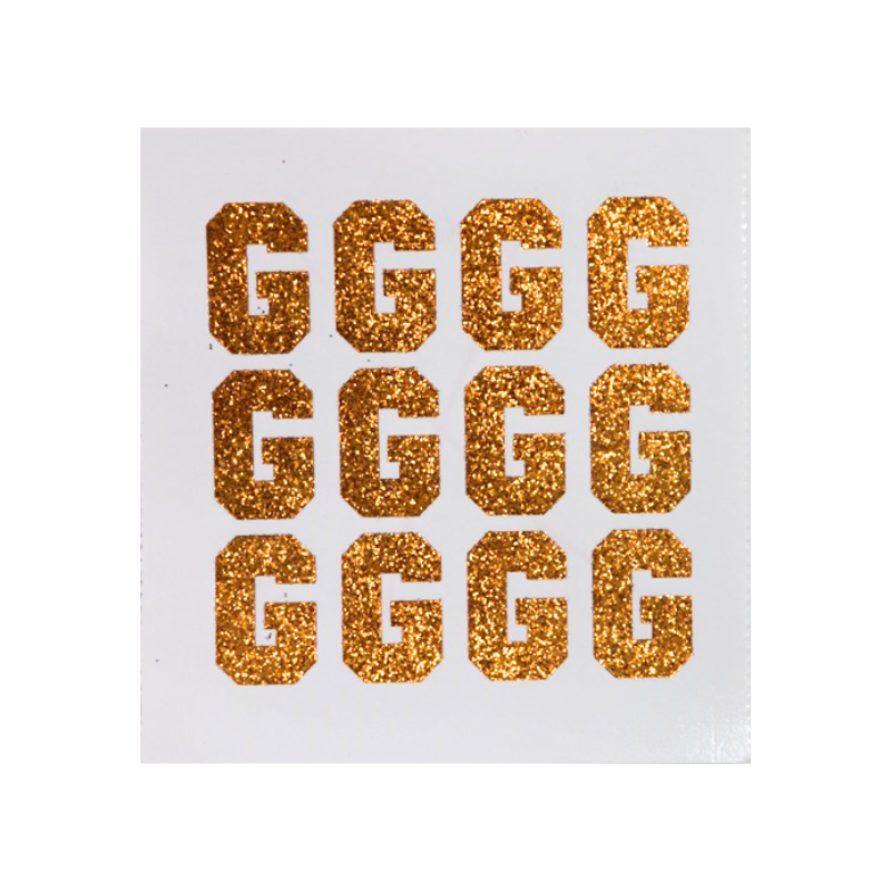 1.5" Orange Glitter Letter Stickers | Single Sheets