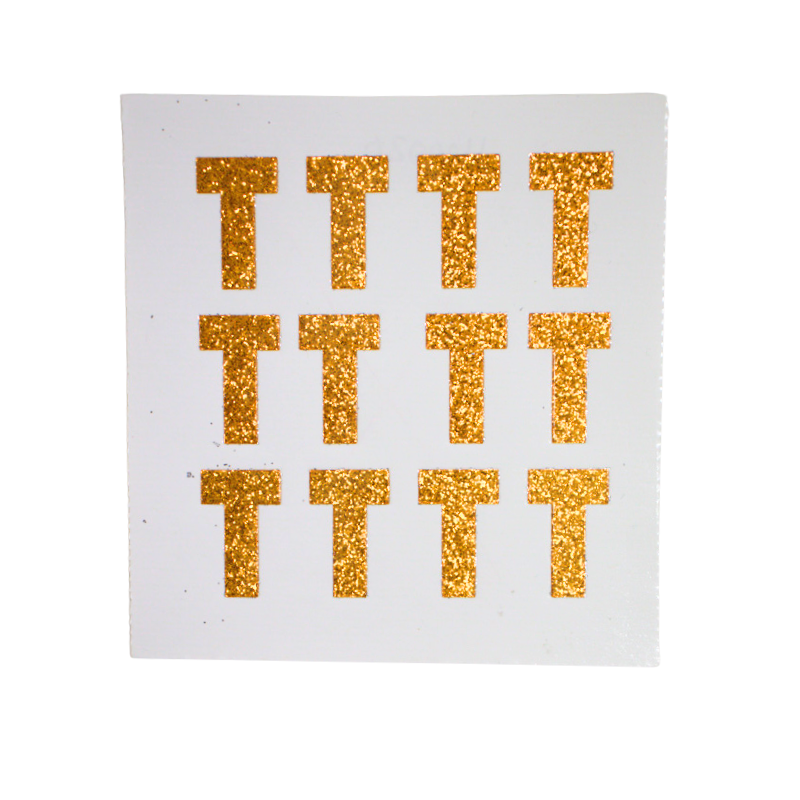 1.5" Orange Glitter Letter Stickers | Single Sheets