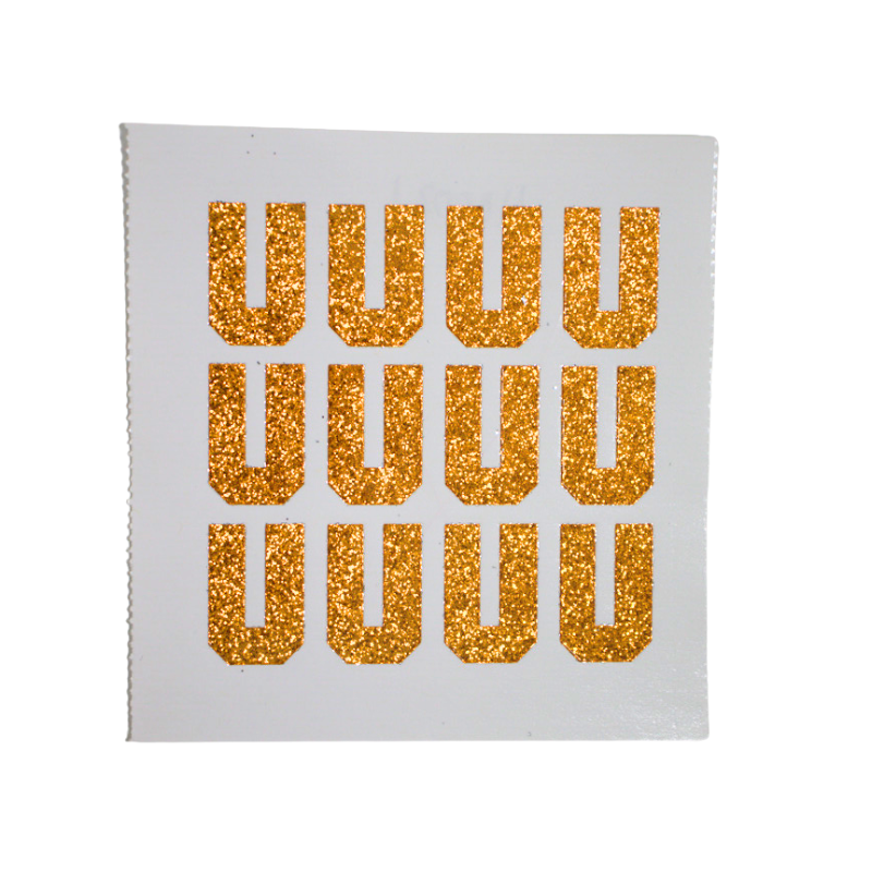 1.5" Orange Glitter Letter Stickers | Single Sheets