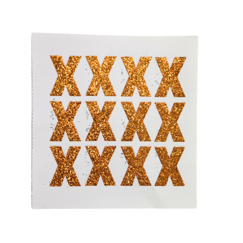 1.5" Orange Glitter Letter Stickers | Single Sheets