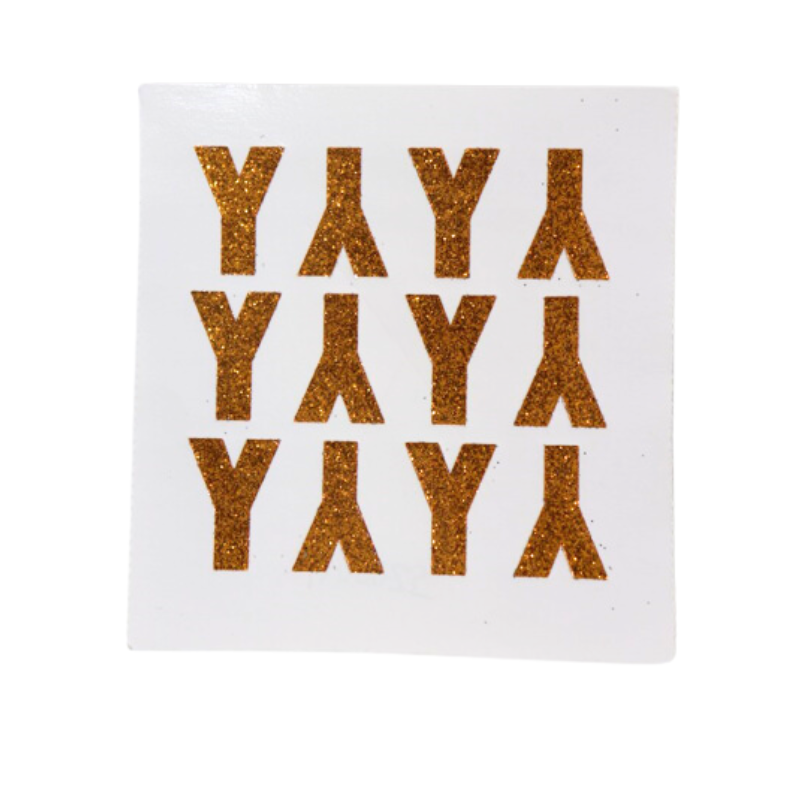 1.5" Orange Glitter Letter Stickers | Single Sheets