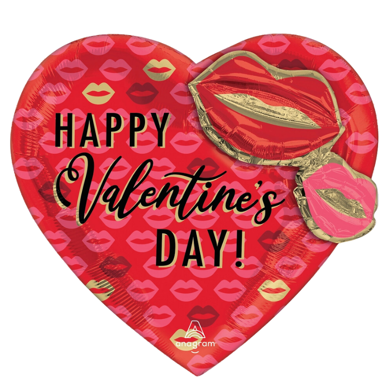 28" Anagram Valentine Kissy Lips Multi Foil Balloon (P18)