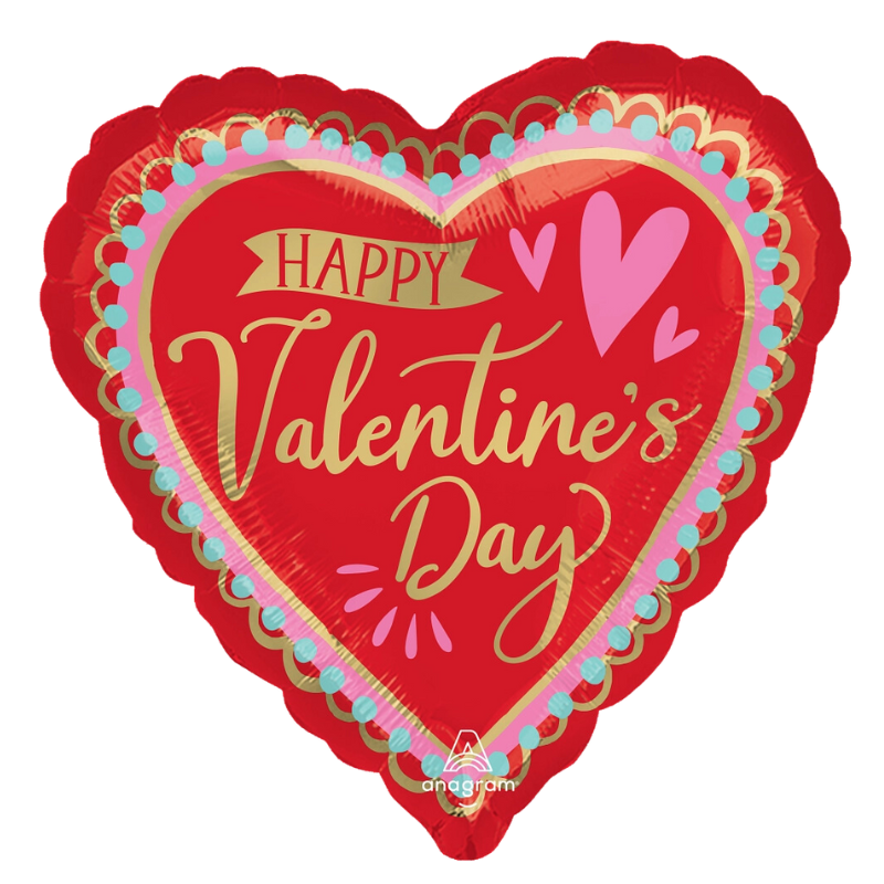 18" Anagram HVD Artistic Affection Heart Foil Balloon (P18) | Buy 5 Or More Save 20%