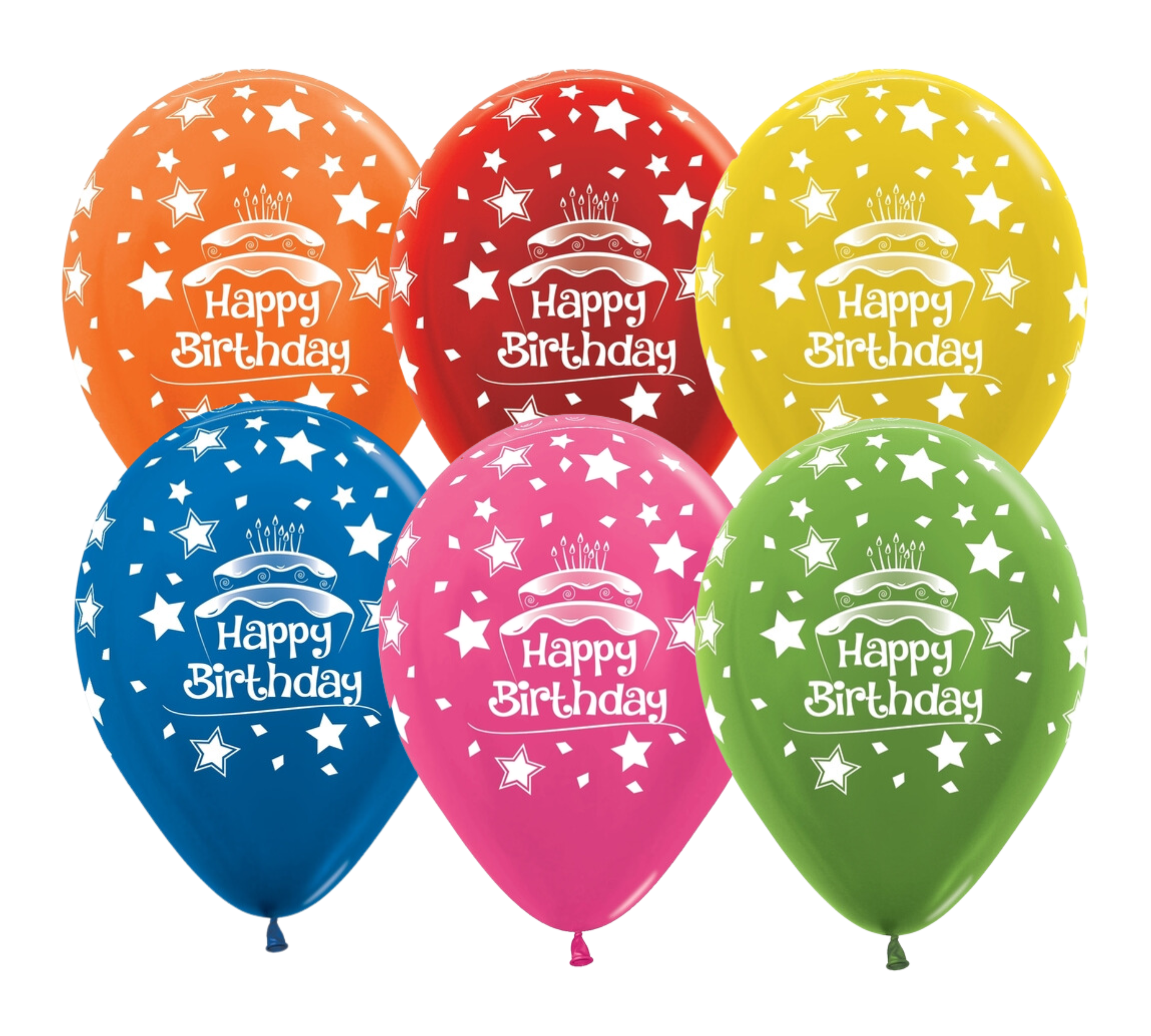 11" Sempertex Birthday Cake Metallics Latex Balloons | 50 Count - Dropship (Shipped By Betallic)