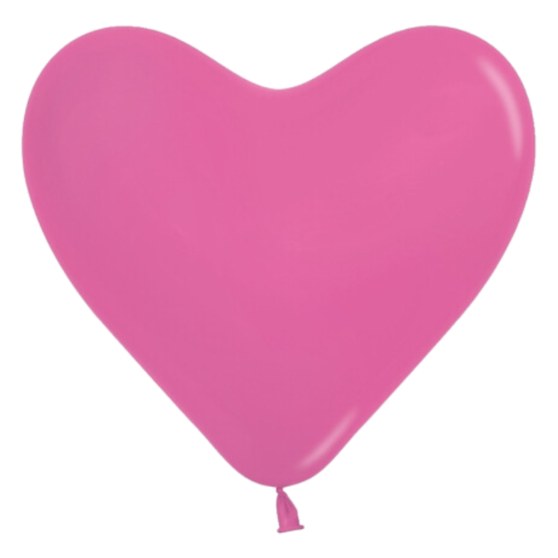 11" Sempertex Deluxe Fuchsia Heart Latex Balloons | 50 Count