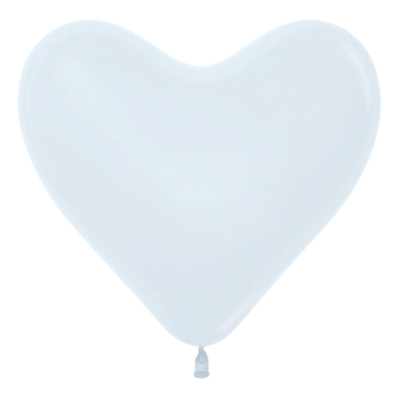 6" Sempertex Fashion White Heart Latex Balloons | 100 Count