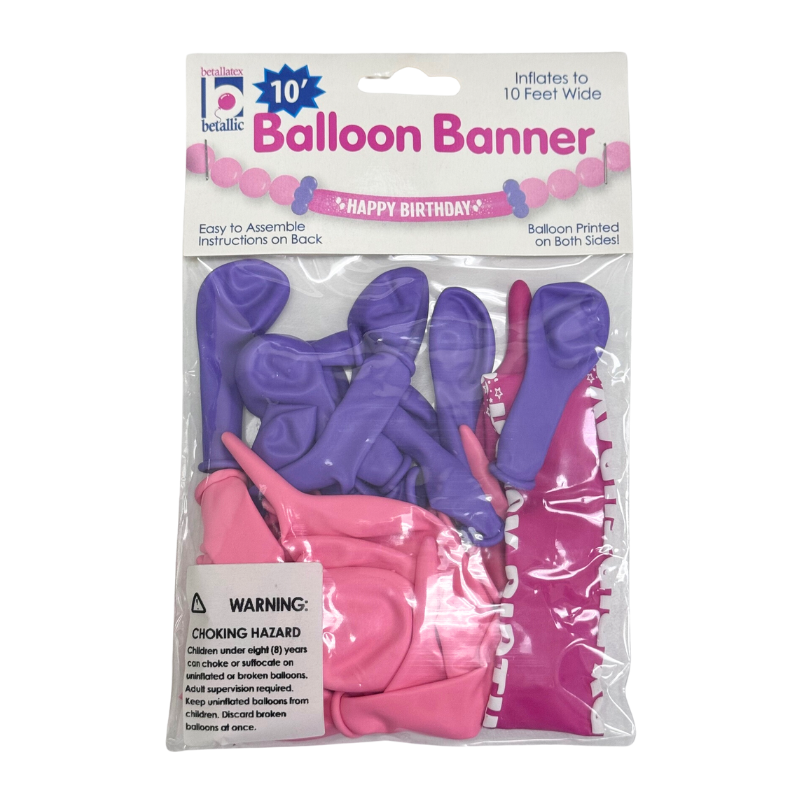 10' Sempertex Happy Birthday Link-O-Loon Girl Balloon Banner