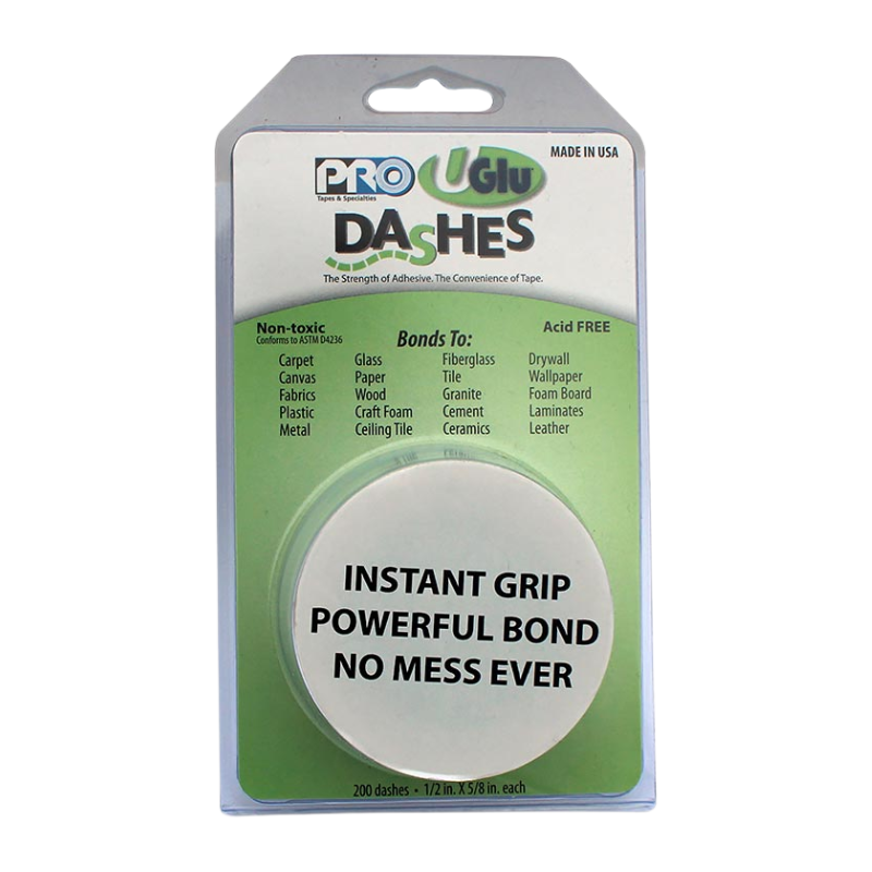 Pro Tapes UGlu 650 Dashes Roll - 1/2 Inch x 5/8 Inch | 200 Dashes - No Mess Adhesive Squares