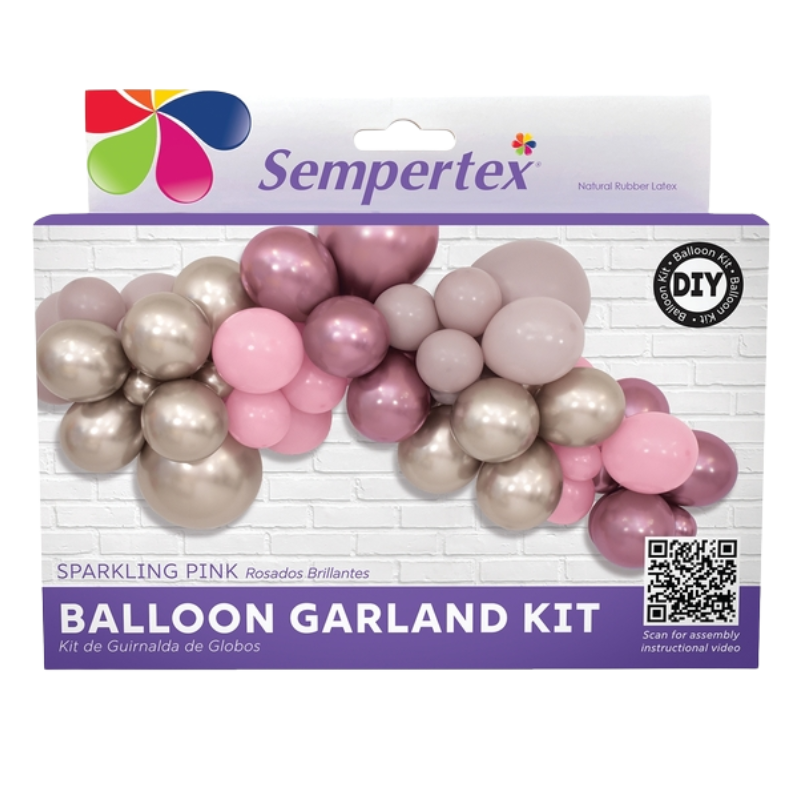 8' Sempertex Sparkling Pink Balloon Garland Kit | 1 Kit