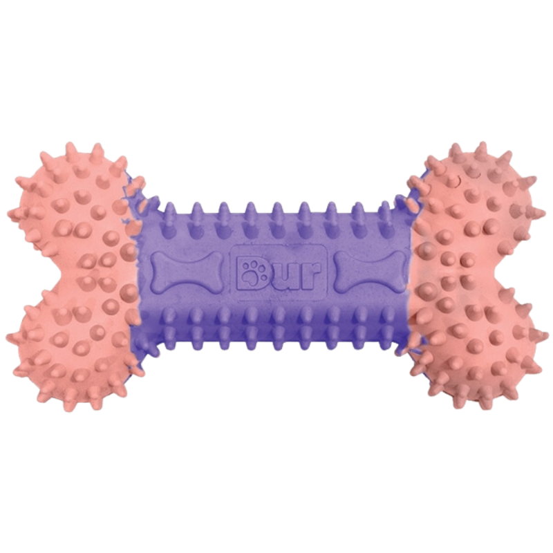 DUR Small Lilac/Pink Bone Rubber Dog Toy | Made Of Recycled Balloons!