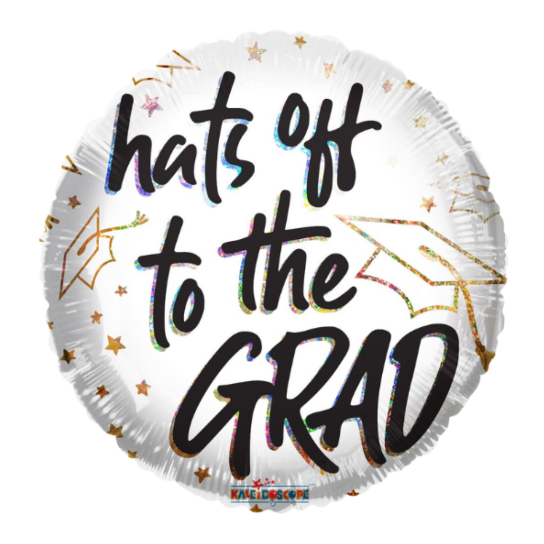 9" Conver Hats Off To The Grad Holographic Airfill Foil Balloon (S2R2) | Buy 5 or More Save 20%