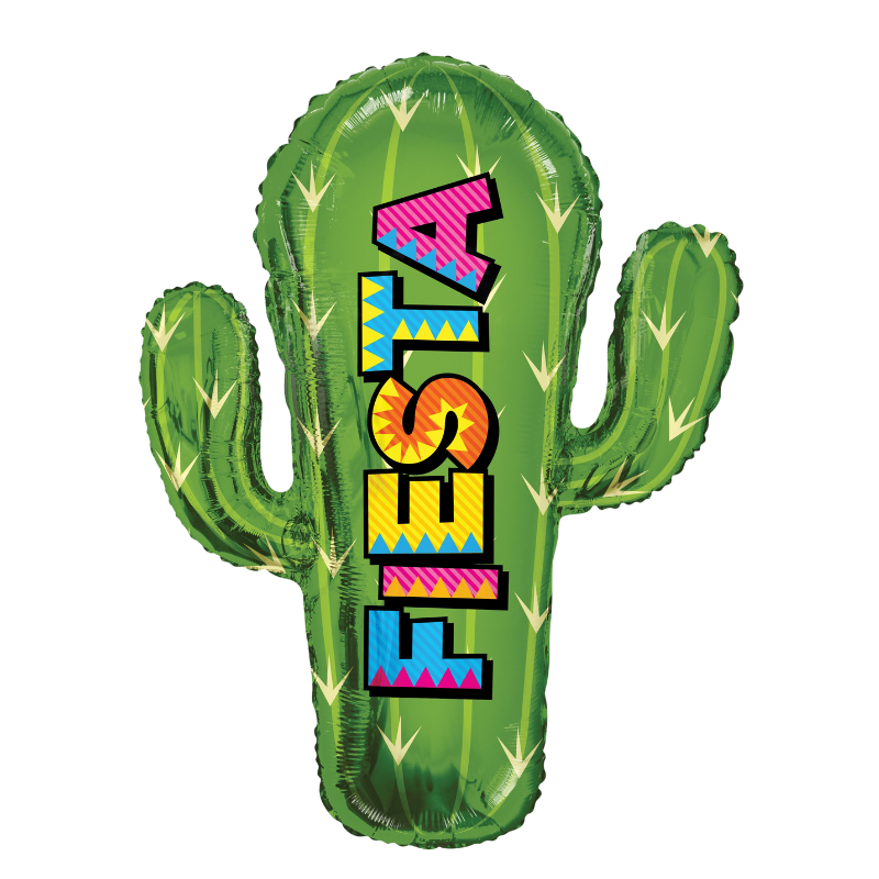 9" Conver Fiesta Cactus Airfill Foil Balloon (P6) | Buy 5 Or More Save 20%