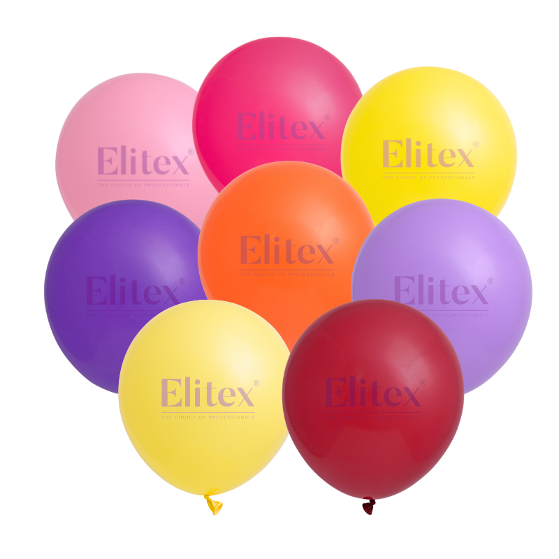 6" Elitex Standard Assortment Round Latex Balloons | 50 Count