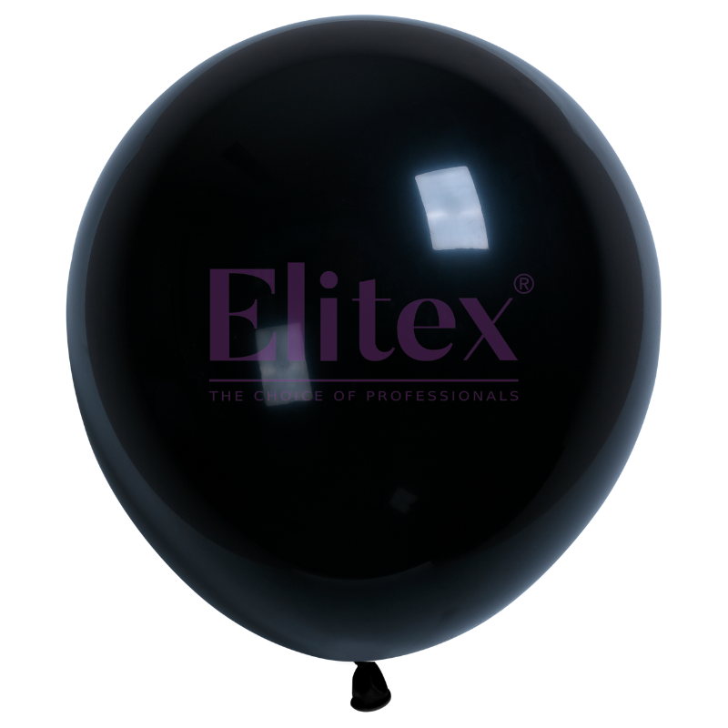 36" Elitex Black Standard Round Latex Balloons - 3 Foot Jumbo | 3 Count