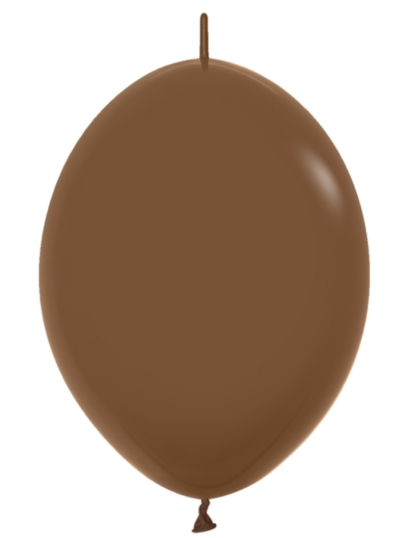 12 Inch Sempertex Coffee Link-O-Loon Latex Balloons | 50 Count